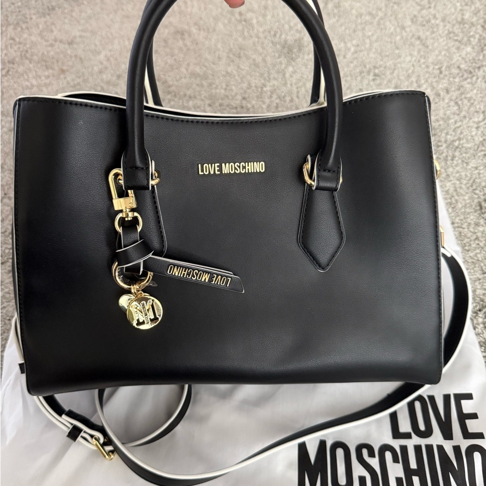 Love Moschino Black Tote with Gold Details